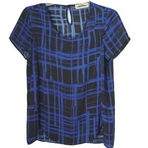 2 FOR $5 SALE Women's Hippie Rose Blue And Black Short Sleeve Top Size Medium